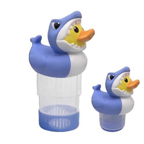 Flotador de Cloro,Flotador de Pastillas de Cloro en Forma de Pato-Tiburón | Dispensador Clorador de Ahorro Energético con Gran Capacidad para Piscina, SPA o Bañera Exterior