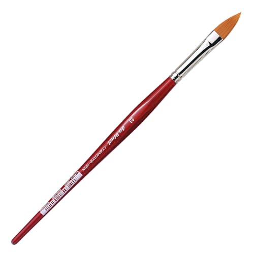 Image of da Vinci Watercolor Series 5584 CosmoTop Spin Paint Brush, Pointed Oval Synthetic with Red Handle, Size 12 (5584-12)