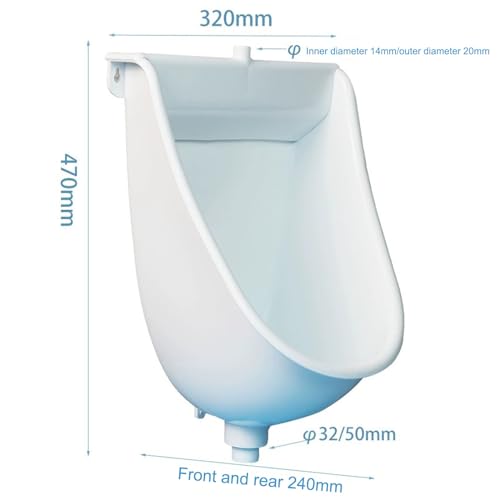 Orinales grandes y simples para hombres, orinal mural sin agua con manguera, inodoro temporal para exteriores, orinal portátil para garaje, baño masculino, automóvil o viaje miniatura 2