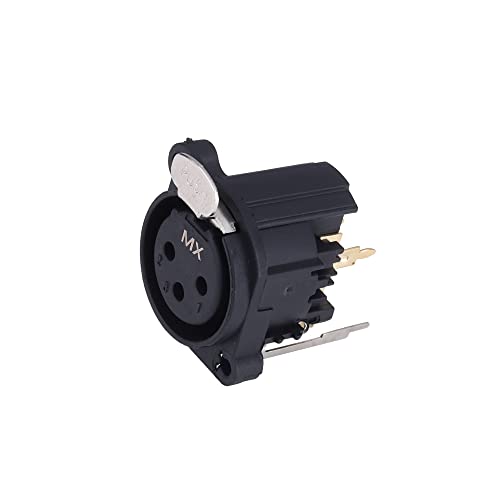 MX 3‑Pin XLR Female Panel-Mount Connector – Pure Copper Nickel-Pl...