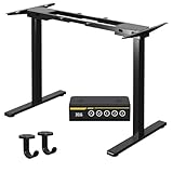 Powerful Dual Motor System with 264 lb Weight Capacity：This height adjustable desk frame is equipped with a dual-motor lifting system that supports up to 264 lbs, providing superior lifting strength and stability. Perfect for large desktops, multiple...