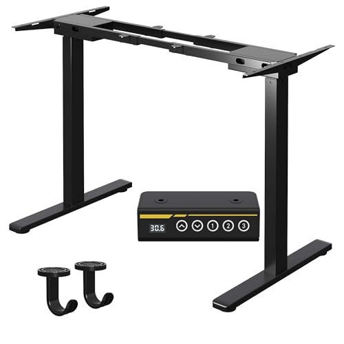 Gamork Dual Motor Electric Standing Desk Frame,Adjustable height and length,The maximum size it can accommodate is 63*28 inches for the tabletop,3 Preset Heights,Rated for 264 pounds of weight.Black