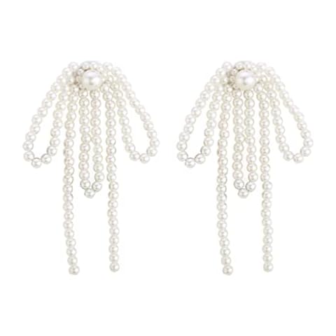YDSLZQ Voguish Temperament Earrings Sets Tassel Pearl Eardrop Wearable Cover