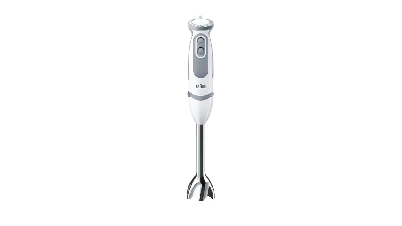 Braun Household Stabmixer MQ 5235WH Stabmixer – MultiQuick 5 Vario Pürierstab mit Edelstahl Mixfuß, 1000 Watt, inkl. 3-teiligem Zubehör-Set, weiß/grau [Energieklasse A]