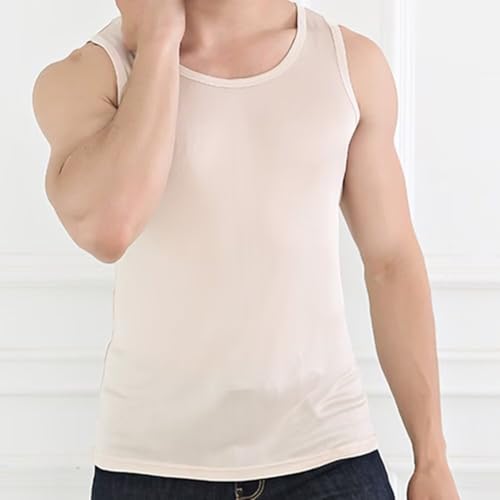 Men's Silk Tank Tops Sleeveless Undershirt Tank Tops Classic Vest2