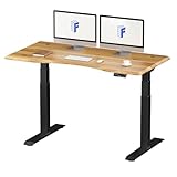 FLEXISPOT スタンディングデスク 電動式昇降デスク メーカー5年保証 高さ調節 パソコンデスク E7 セット(足ブラック＋カーブ型天板ブラウン)