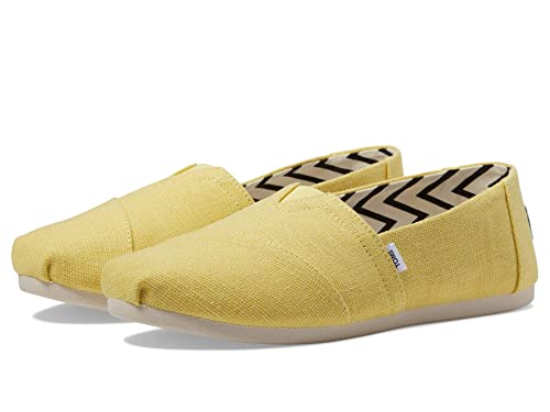 Image of TOMS Women's Alpargata Heritage Canvas Espadrille Loafer Flat, Sunny Yellow, 9