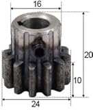 fabricantes de piñones y cremalleras Diente Perfil: Spur Gear HWW-DDJQD, 1pcs Spur engranaje de piñón 14T 1,5 M 1,5 Mod engranaje de cremallera 14 dientes Bore 6/8 / 10 mm 45 Acero Cnc piñón cremallera (Color : 8mm, Size : 14 Teeth)