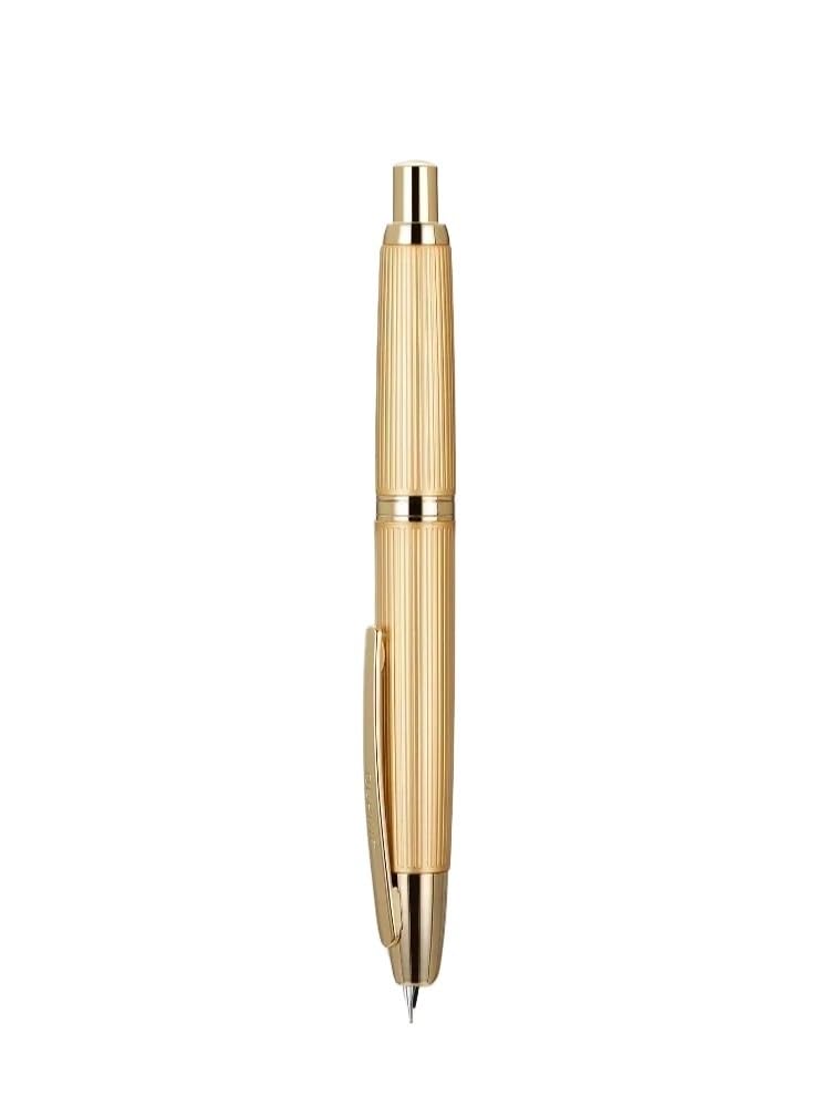 Penna stilografica a 10 presse, retrattile, pennino EF/F, in metallo, con clip, per scrittura e inchiostro, convertitore, articoli per la scuola, cancelleria PK A1 A2 (cioccolato, EF)
