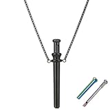 AIOUJI Scoop Necklace, Portable Anixiety Breathing Spoon Pendant Necklace with Tea Spoon(Black)
