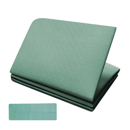 Colchoneta plegable gruesa para fitness, 183 x 61 x 0,4 cm, unisex, antideslizante, alfombrilla de entrenamiento verde, esterilla de gimnasia para apartamento, estudio, sala de estar, interior y