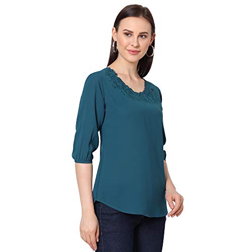 Image of GO-4 IT Women's Top with Cutwork Embroidery in Neck