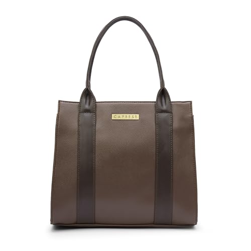Image of Caprese Primea Medium Tote Bag for Women with Adjustable & Detachable Straps | Stylish, Durable, Multi-Compartment Design for Work, Travel, Shopping | Large Capacity, Ideal for Tab