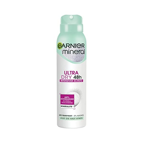Garnier Deo-Spray, Anti-Transpirant, intensiver Schutz vor Körpergeruch & Achselnässe, bis zu 48 h Wirkung, Mineral UltraDry