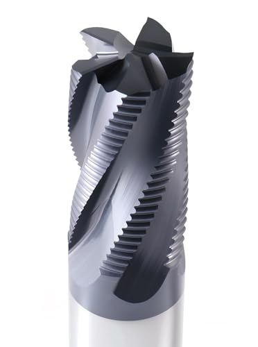 Image of Accusize Industrial Tools Fine Tooth M42 8% Cobalt Tialn Roughing End Mill, 1'' Diameter, 1'' Shank Diameter, 2'' Flt Length, 4-1 /2'' Oal, 1104-0001 | Fine Tooth, M42 8% Cobalt, TiAlN Coated, 4-1 /2 inch OAL, Single End, Center Cutting
