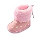 DAY8 Chaussure Bébé Fille Naissance Hiver Chaud 0-18 Mois Chaussure Bébé Garçon Premier Pas Bottine Bébé Fille Souple Bottes de Neige Bottillons Bébé Fille Baptême Chaussons (11(0-6 Mois), Rose)