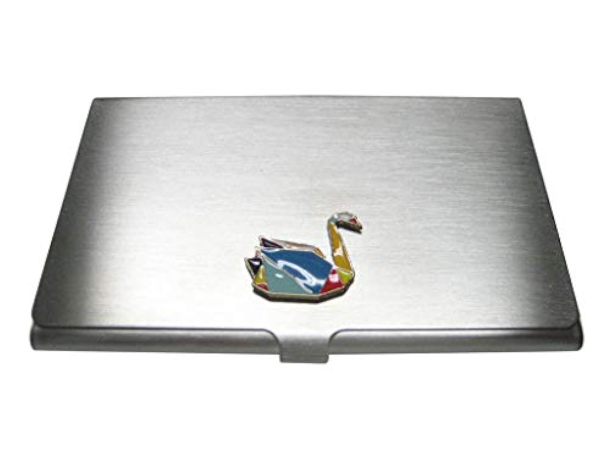 Colorful Origami Swan Bird Business Card Holder