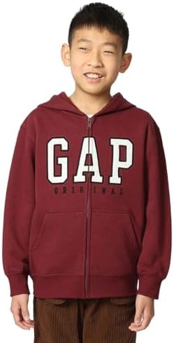 GAP boys Logo Hoodie Hooded Full Zip Sweatshirt