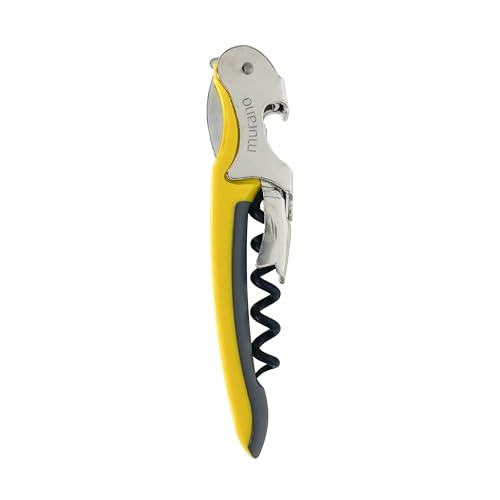 Franmara Soft-Touch Murano Two-Step Waiter Corkscrew with Nonstick Spiral (Yellow)
