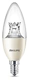 Lampenabmessung: 127 x 40 mm Philips LED WarmGlow Lampe ersetzt 60 W, E14, warmglow (2200 - 2700K), 806 Lumen, Kerze, dimmbar, 8718696555972
