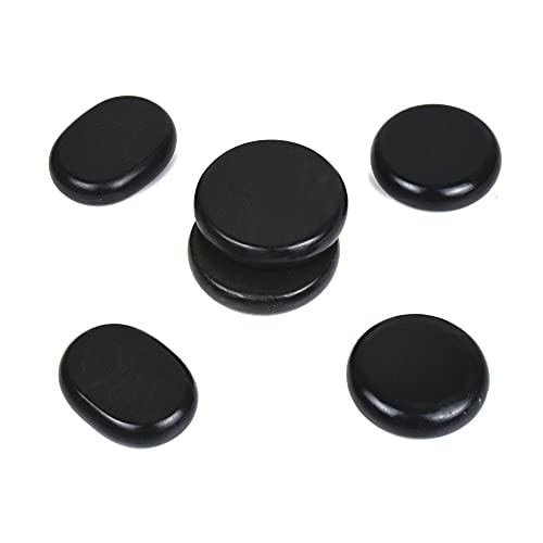 QYLHH 6 Pcs Hot Massage Stones Set Basalt Rocks Natural Lava Warmer for Home Spa Massager for Back&Leg& Face &Foot