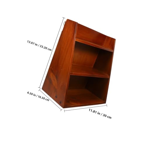 Estante de madera marrón multicapa organizador de escritorio funcional 4