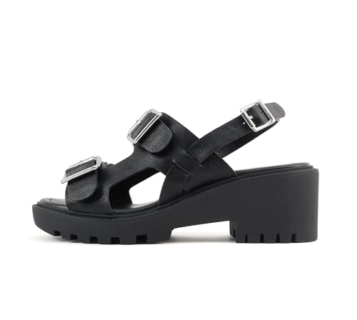 Soda “Galaxy” ~ Women Open Toe Fisherman Lug Sole Low Heeled Sandals