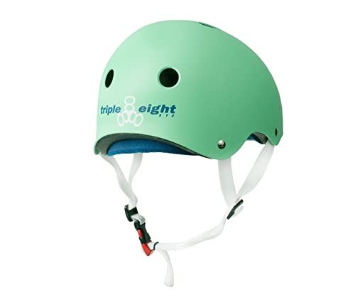 Triple Eight The Certified Sweatsaver Helmet For Skateboarding, Bmx, And Roller Skating, Mint Rubber, Small/Medium #TOP1