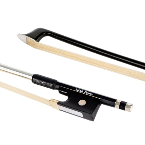 SHAR Fusion Carbon Fiber Violin Bow, Bow for Violins, Black (4/4)