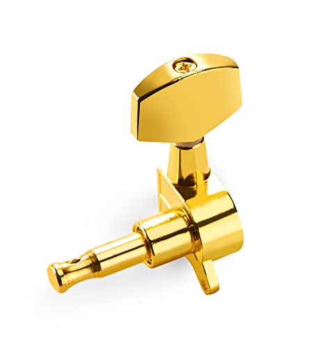 Vangoa 3L3R 6 Pieces Guitar String Tuning Pegs Tuner Machine Heads Knobs Tuning Keys For Acoustic Or Electric Guitar, Chrome, Golden #TOP3