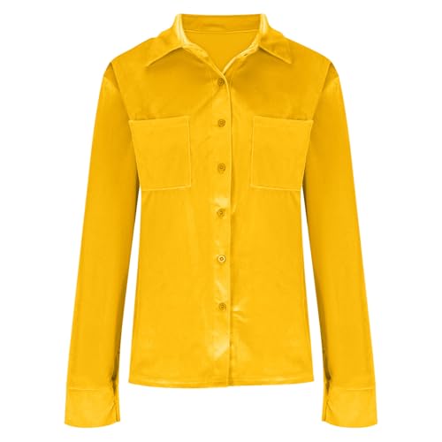Women's Vintage Velvet Top Winter Fall Casual Long Sleeve Button Down Shirt Jacket Elegant Office Work Blouse2