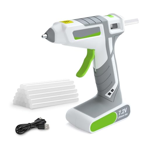 Pistola De Pegamento Con Batería Litio 7,2 V, Silicona Caliente, Fusión En Barras 20 Piezas For Manualidades DIY Precalentamiento RáPido