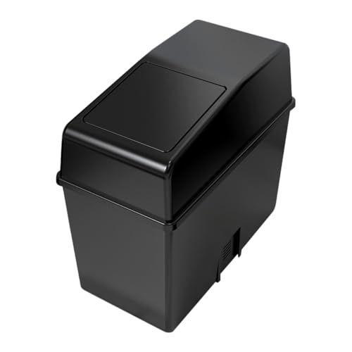 Cubo de basura para coche negro con tapa de plástico para vehículos y oficina