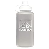 Nathan Water Bottle with Daily Drink Guide. 34oz / 1L (Liter). BPA-Free Water Bottle with Sip Friendly Spout. Easy Cleaning, Tethered Lid.