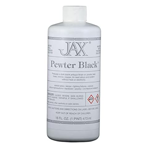 JAX Pewter Black - Metal Finishing Solution - Antique Finish Without Heat or Electricity - Pint Cover