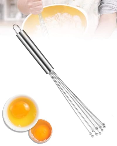 BARRU 1 pcs Edelstahl Schneebesen Kugeln,10 Drähte Rührbesen für Kochen Mischen Schlagen Rühren Der Mattierte Griff Ist Nicht Leicht Verrutschen zu Rosten und Weist Eine Gute Zähigkeit Auf(10 Zoll)