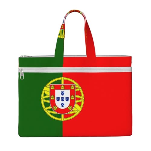 Portuguese Flag Canvas Document Bag Briefcase For Professionals And Executives