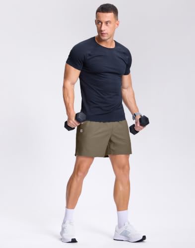 Image of GGJ Men's Lightweight Athletic Shorts with 2 Zipper Pockets 7 inch /9 inch /5 inch Gym Workout Running Quick Dry Tennis Shorts for Men