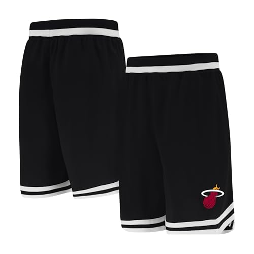 Ultra Game NBA Official Men’s Supreme Basketball Training Shorts - Unisex, Miami Heat, Black, Small