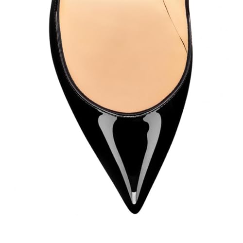 FSJ Women Classic Wedge Pumps Sexy Closed Pointed Toe Slip On Thick High Heel Comfy Solid Casual Party Dress Shoes Size 4-16 US3