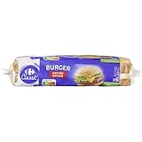 CARREFOUR CLASSIC' – Pains Burger Nature, Texture Moelleuse Idéale pour Sandwichs Savoureux (Sachet 6x330g) - Le Lot De 6