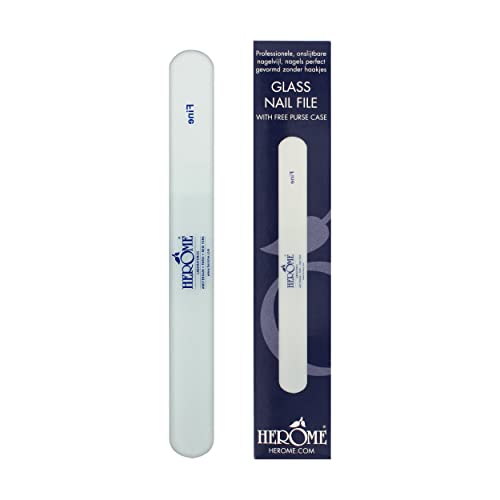 Lime à ongles en verre professionnelle Herome pour ongles naturels et fragiles