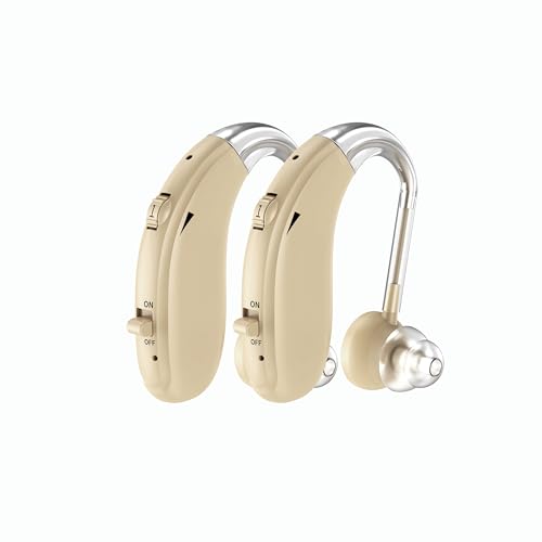 Image of Fastwell F27-2 Unit For Both Ear Rechargeable Hearing Aids for Adults with Hearing Loss, Mild To Moderate, Noise Reduction Ear Machine, (Beige-Pair) 1-Year Warranty