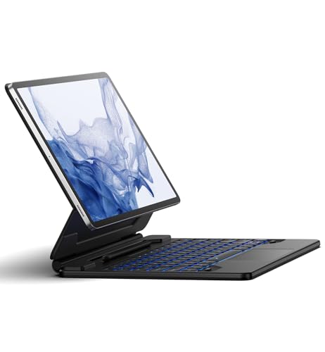 Dexnor for Samsung Galaxy Tab S10+ Plus/S9+ Plus/S9 FE+ Plus/S8+ Plus/S7+ Plus/S7 FE Case with Keyboard 12.4" Floating Cantilever Magnetic Stand Multi-Touch Trackpad Backlit S Pen Holder - Black by Dexnor - Used condition - US$79.99
