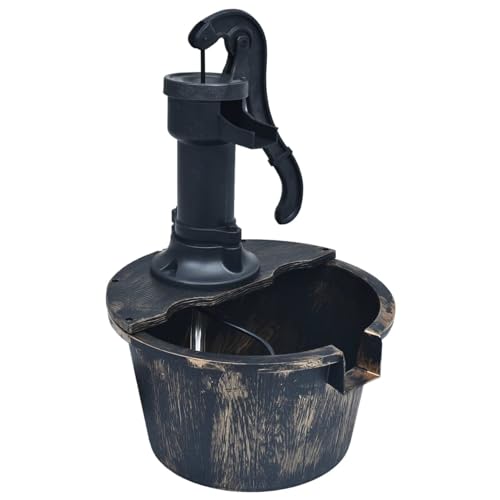 Homgoday Gartenbrunnen Fass mit Pumpe, Möbel für Haus Innen Außen Wohnzimmer Schlafzimmer Homgoday Gartenbrunnen Fass mit Pumpe, Möbel für Haus Innen Außen Wohnzimmer Schlafzimmer