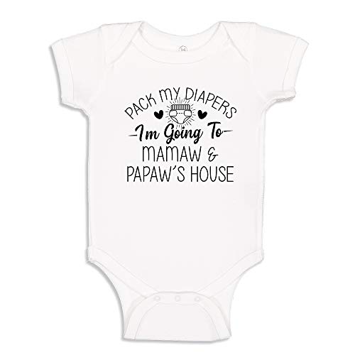 The Shirt Den I'm Going to Mamaw and Papaw's House Baby Bodysuit One Piece 18 mo White