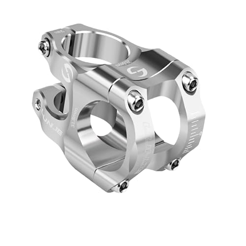 goucrro Fahrradvorbau 31,8 Vorbau 35 mm kurzer Lenker Vorbau Leichter Vorbau aus Aluminiumlegierung für die meisten Fahrräder, MTB-Rennräder (Silber)