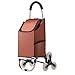 Haushaltsklapp Warenkorb 3 Rad Treppe Mountainbike Praktische Wasserdichte Old Man Trolley Auto Supermarkt Auto Reisetasche, LKC, Braun