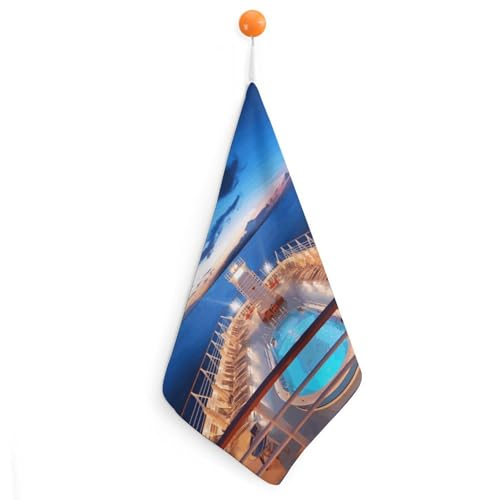 RLDOBOFE Pool Party Cruise Ship Hand Towel for Bathroom Highly Absorbent Soft Face Towels Multi-Purpose Wash Cloth Reusable Makeup Remover Cloth Quick Drying Gym Towel for Shower