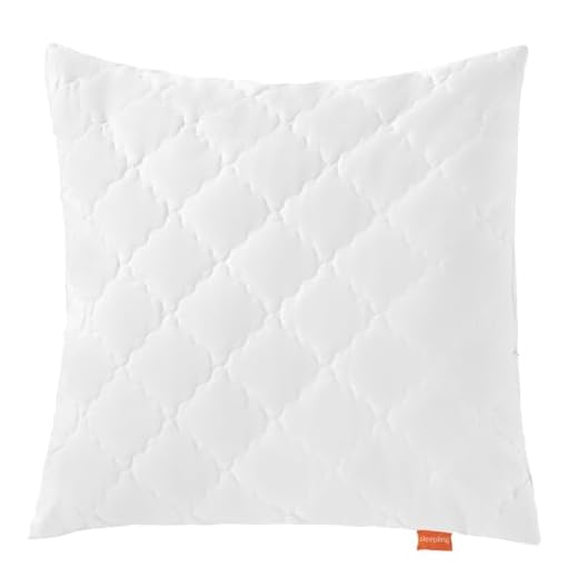 sleepling Kopfkissen Bambus 80 x 80 cm, Bezug 100% Baumwolle versteppt mit 100% Viskose (Bambus-Zellstoff), 700 gr. Füllgewicht, Ökotex, waschbar, weiß